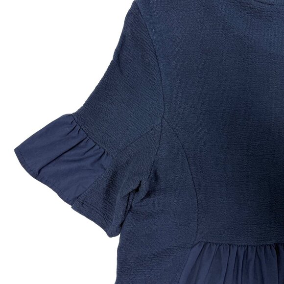 MEDIUM English Factory Solid Navy Blue Mini Dress Nordstrom - Picture 4 of 9